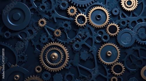 Gears Background in Navy Blue color.