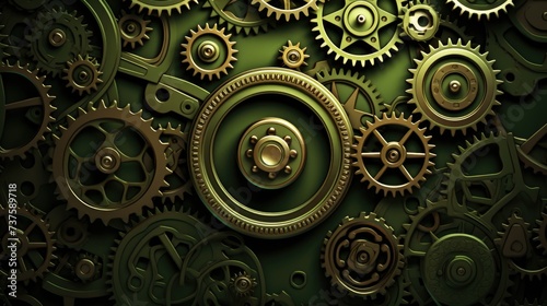 Gears Background in Olive color