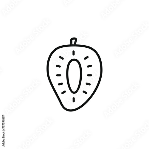 Soursop line icon isolated on transparent background