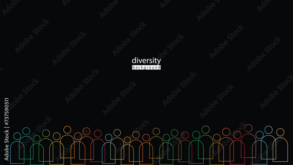 diversity equity Inclusion and belonging line vector infographic vector set, line people vector illustration for background