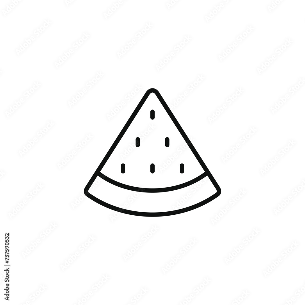 Fototapeta premium Watermelon line icon isolated on transparent background