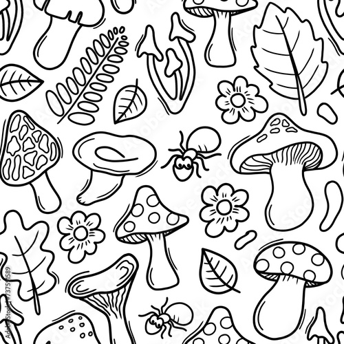 Forest Mushrooms | seamless repeat pattern (ID: 737591589)