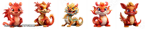 Chinese Dragon collection, png design, chinese new year, on transparent background © Arted