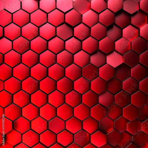 Metallic red honeycomb pattern background