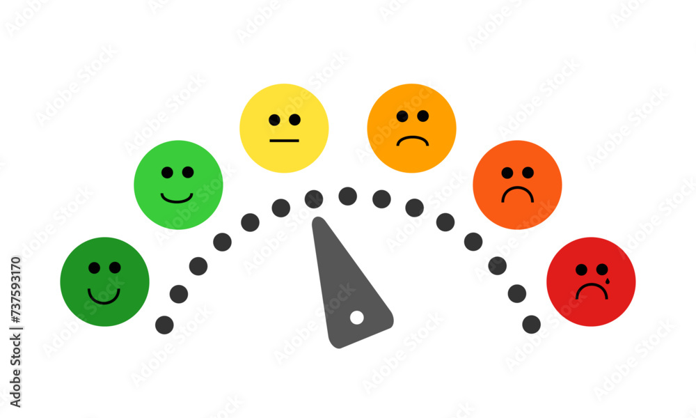 Obraz premium Emoji satisfaction meter