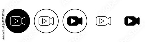Video icon set. video camera icon vector. movie sign. cinema