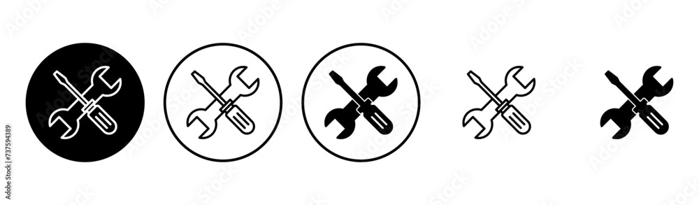 Repair tools icon set. tool icon vector. setting icon vector. Wrench and screwdriver. support, Service Repair tools icon set. tool icon vector. setting icon vector. Wrench and screwdriver. support, Service