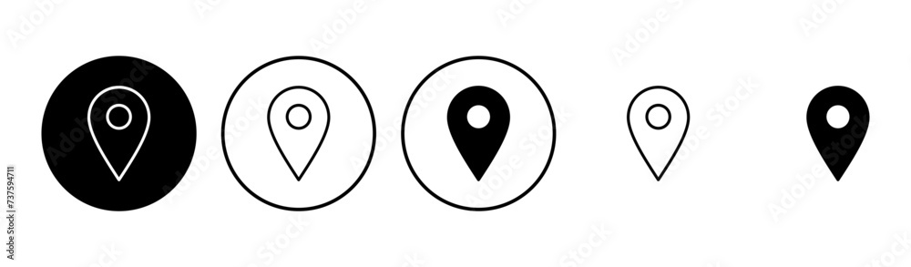 Pin icon set. Location icon vector. destination icon. map pin Pin icon set. Location icon vector. destination icon. map pin