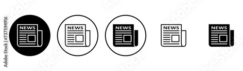 Newspaper icon set. news paper vector sign photo