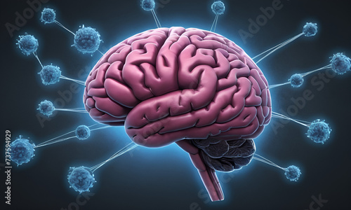 neurons and synapse like stuctures depicting brain chemistry