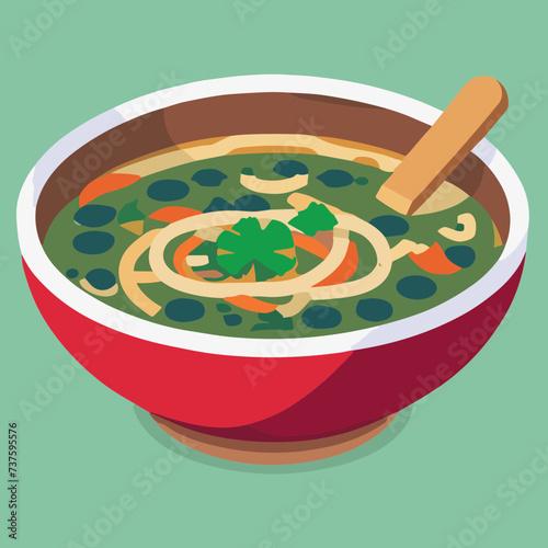 Noodles Soup - Vector Image