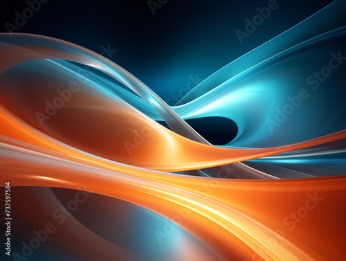 A mesmerizing screenshot of vibrant blue and orange swirls, created with vector graphics and showcasing a stunning display of colorfulness and intricate fractal art, radiating abstract beauty and lum photo