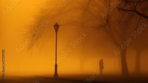 Orange Color Fog Background.