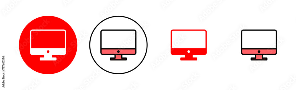 Computer icon set illustration. computer monitor sign and symbol Computer icon set illustration. computer monitor sign and symbol