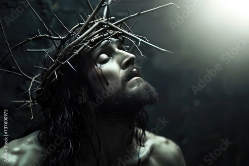 Symbolic image of Jesus Christ wearing a thorned crown  reflecting the weight of spiritual responsibility and sacrifice