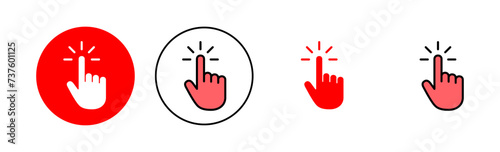 Hand cursor icon set illustration. cursor sign and symbol. hand cursor icon clik photo