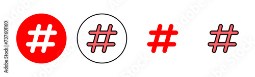 Hashtag icon set illustration. hashtag sign and symbol