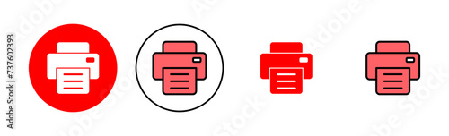 Print icon set illustration. printer sign and symbol