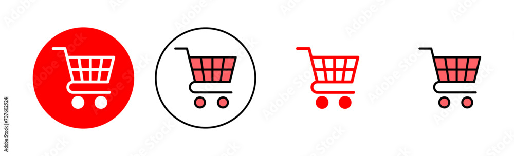 Shopping icon set illustration. Shopping cart sign and symbol. Trolley icon Shopping icon set illustration. Shopping cart sign and symbol. Trolley icon