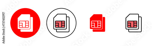 Sim card icon set illustration. dual sim card sign and symbol