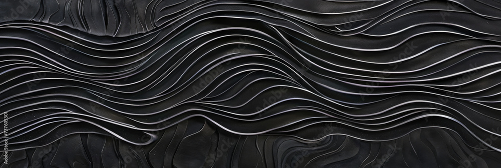 Fototapeta premium black background with a wave, generative AI