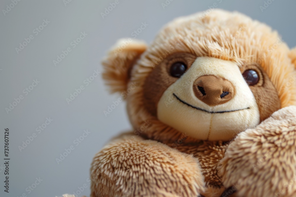 Cute Plush Sloth Toy on White Background Cute Plush Sloth Toy on White Background