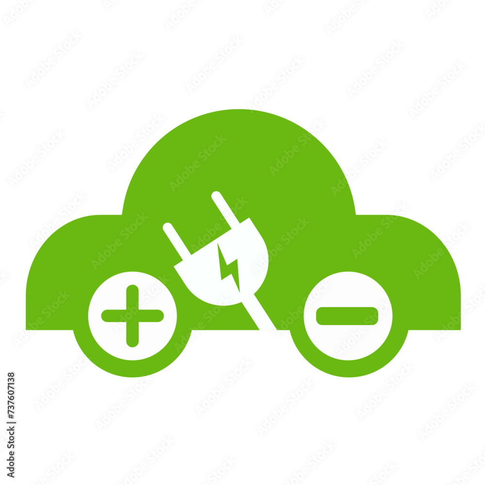 Ev car electric vehicle charger logo icon hybrid Vector Image
