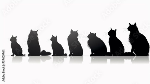 Une collection lgante de silhouettes de chats vectorie Ai Generative photo