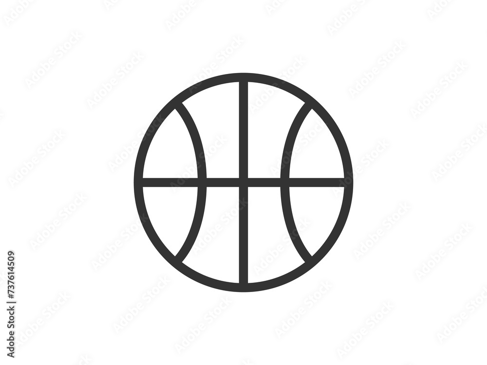 バスケットボールのアイコン(線画)のイラスト バスケットボールのアイコン(線画)のイラスト
