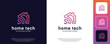 simple home tech logo design template