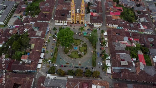 Marsella, risaralda, pueblo cafetero en las montañas photo