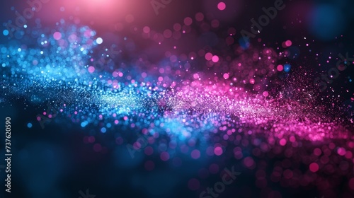 Abstract Vibrant Glitter Background with Pink and Blue Bokeh Lights