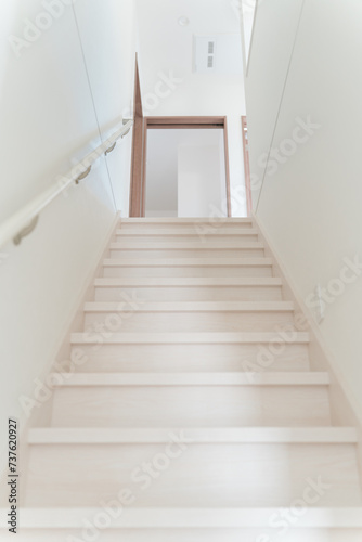 手すりのある階段（住宅用設備・バリアフリー）  © buritora