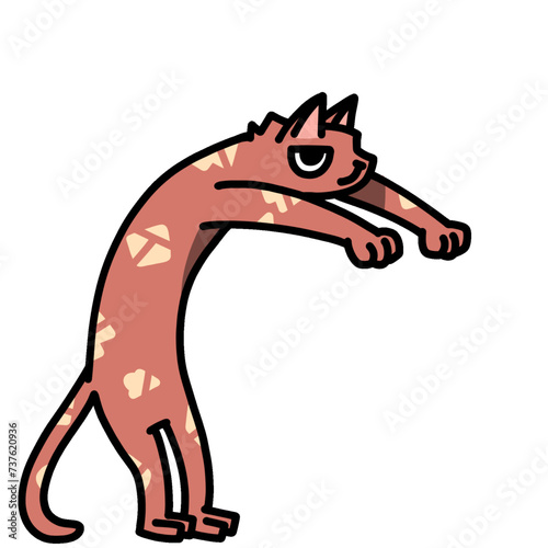 cute red cat with orange spots transparent background vector illustration