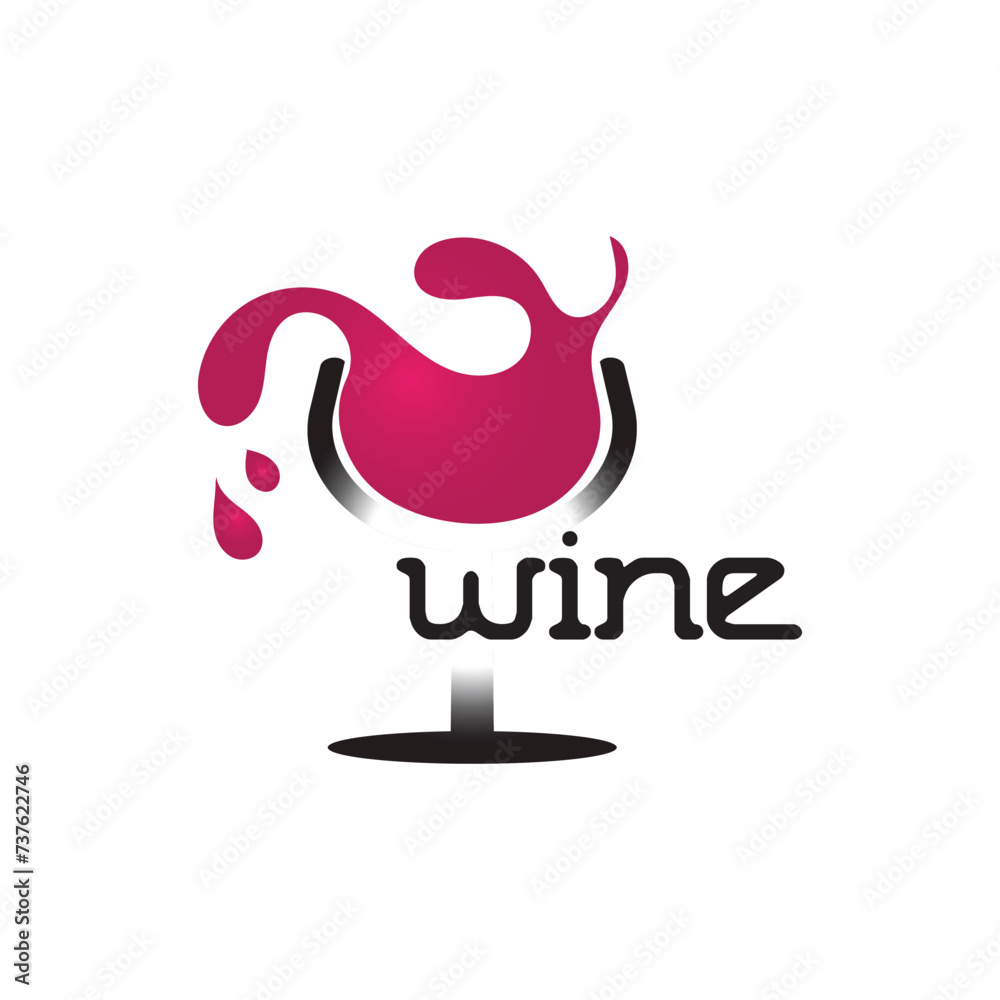 Obraz premium wine logo template is unique and simple