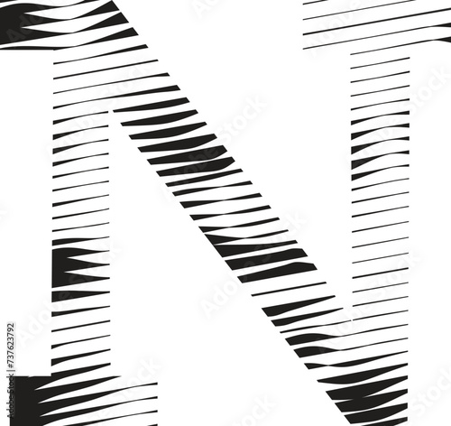letter N stripe motion line logo