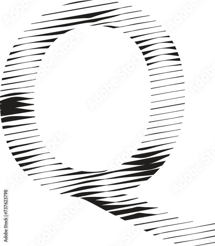letter Q stripe motion line logo