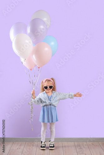 Happy little girl in heart ...