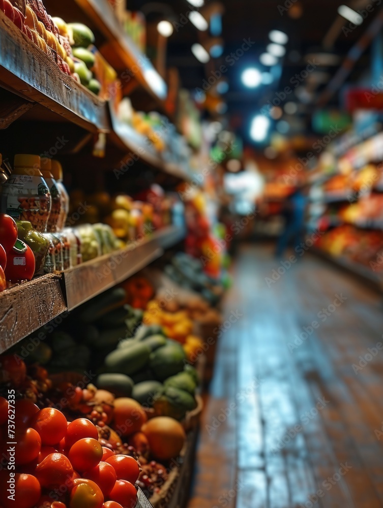 Blurred Background of a Supermarket