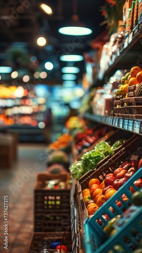 Blurred Background of a Supermarket