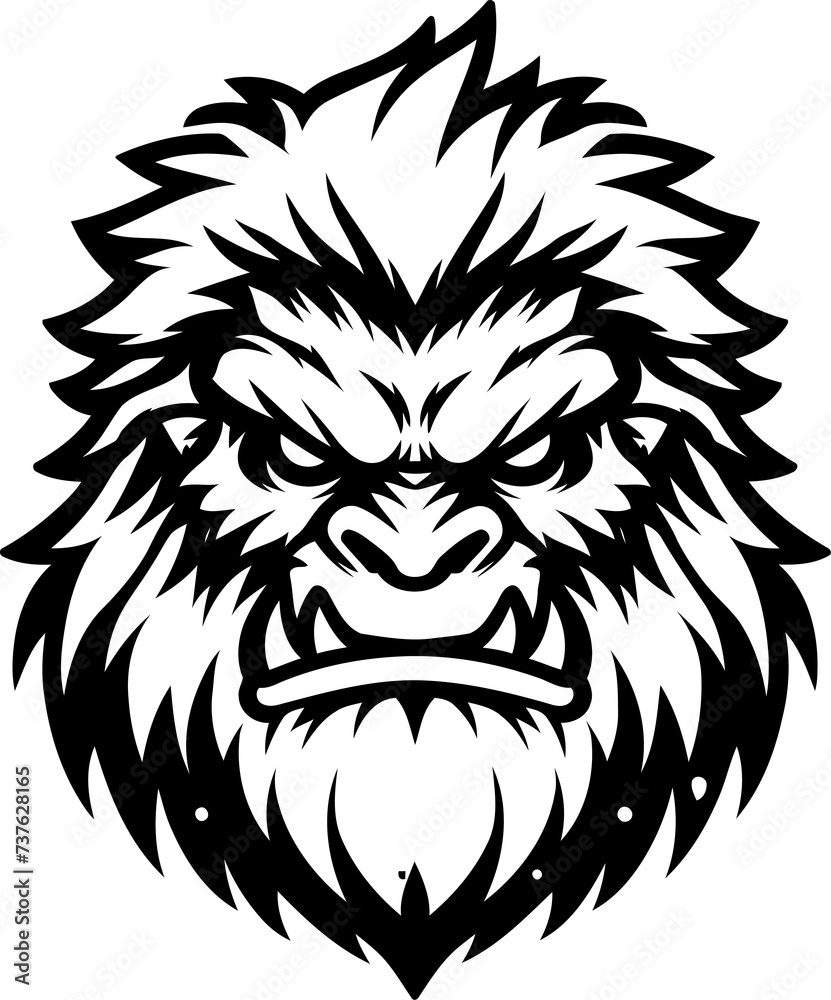 yeti head, animal illustration

