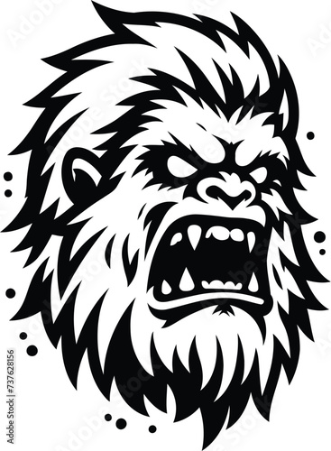 yeti head, animal illustration

