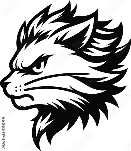 tiger, lion, panther, chetah, cat, wildcat, head, animal mascot illustration, 