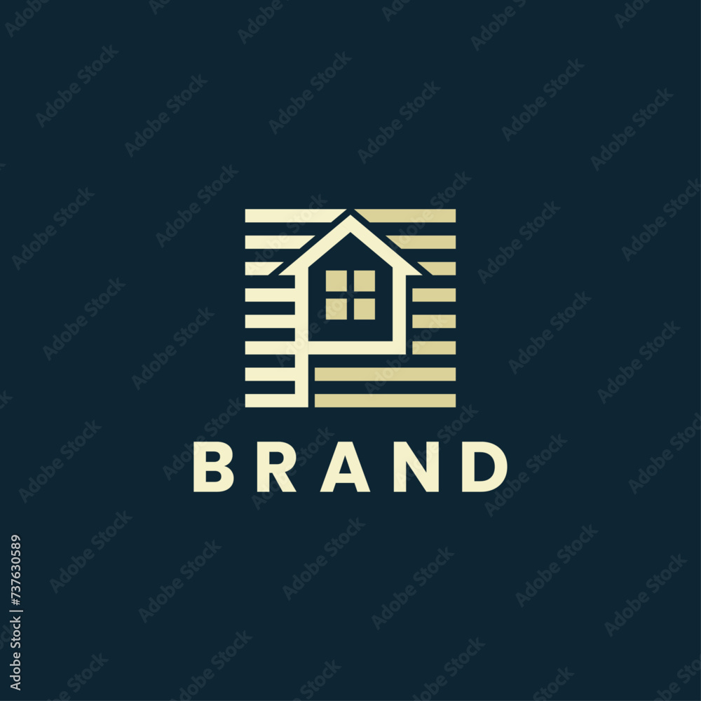 letter p house logo letter p house logo