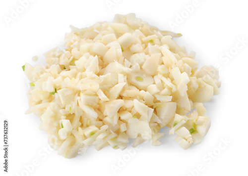 Pieces of fresh garlic isolated on white