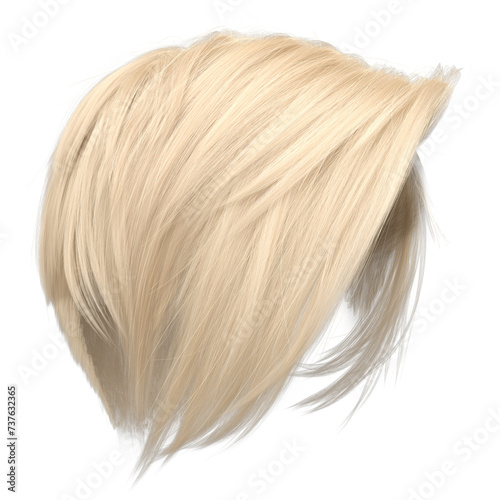Foto 3d render short blonde pixie hair isolated
