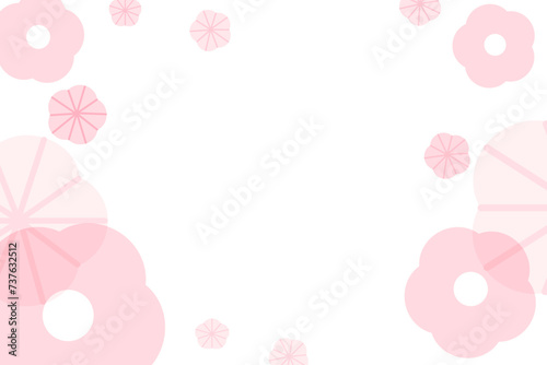 シンプルな梅の花のイラストの背景素材