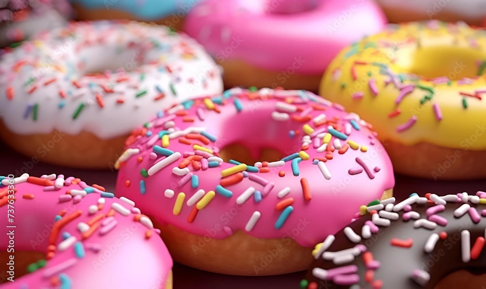 realistic donuts isolated background