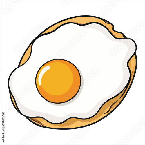 vector of tasty fried egg