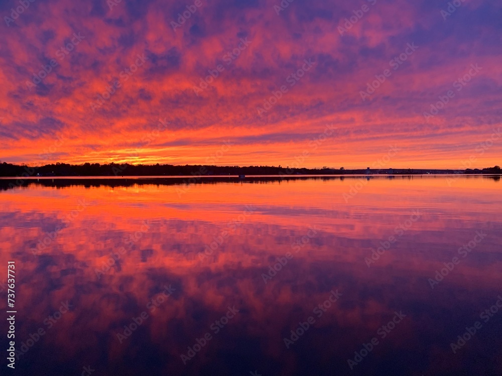 Door County Sunset Over Green Bay, Sturgeon Bay Wisconsin